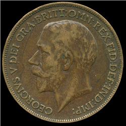 1920 British Geo V 1p XF ERROR (COI-8911)