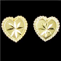 1.41ctw 10k Gold Heart Earrings (JEW-2933)