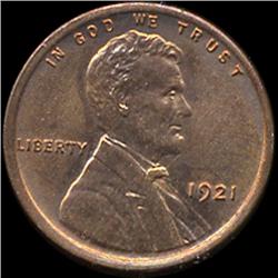1921 Lincoln Cent RARE MS65+ Red (COI-7700)