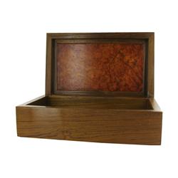Inlaid Burl Box Handmade Rare Afzelia Wood (DEC-132)