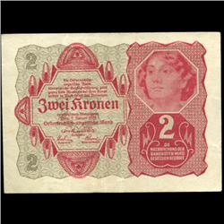 1922 Austria 2 Kronen Hi Grade (CUR-06309)