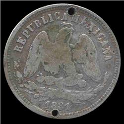 1881 Mexico PiH 25c F/VF (COI-8634)