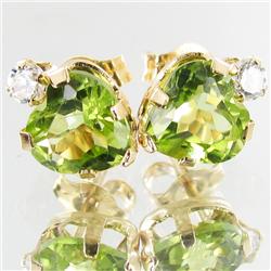 2.44ctw Citrine CZ 10k Gold Earrings (JEW-2916)