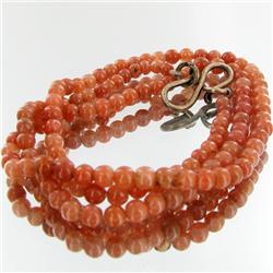 70ct Sunstone Beads Necklace (JEW-3159)