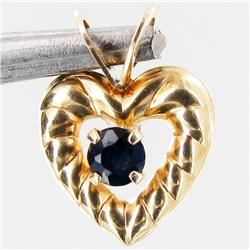 0.86ctw Sapphire 10k Gold Pendant (JEW-2944)