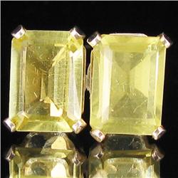 4.42ctw Lemon Quartz Sterling Earrings (JEW-2658)