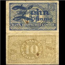 1948 Germany 10pfg Crisp Circulated Note (CUR-05873)