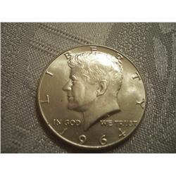 1964 Unc Kennedy Silver Half Dollar