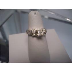 1.25 Carat Diamond Princess Cut Ladies Ring W/ .40 Ct Center, 5.1 Grams 14K Gold