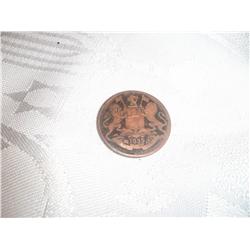 Beautiful 1835 HALF ANNA EAST INDIA TRADING CO.