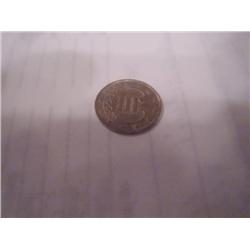 1853 Silver Three Cent Trime, AU