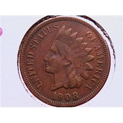 RARE 1908-S Indian Head Cent, XF