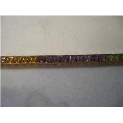 14K Gold Multicolored Stone Bracelet