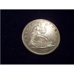 RARE 1871 Seated Liberty Half Dollar AU/BU