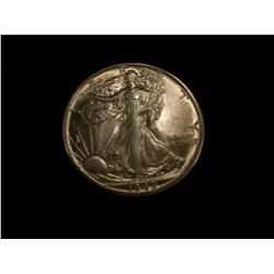 1942-D BRILLIANT UNCIRCULATED SILVER WALKING LIBERTY HALF DOLLAR