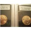 Image 1 : 2 Presidential Gold Plated $1 MS-70 Coins