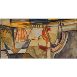 Olive Henry RUA (1902-1989) BATHING POOL and WINTER SUNSET (A PAIR)