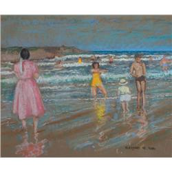 Patrick Leonard HRHA (1918-2005) BATHERS AT RUSH, 1948