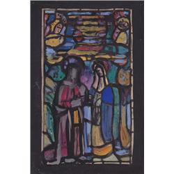 Evie Hone HRHA (1894-1955) CHRIST AND THE VIRGIN MARY FLANKED BY ANGELS