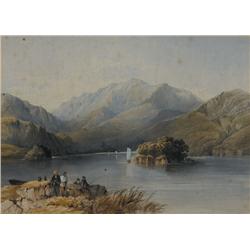 John Berney Ladbrooke (1803-1879) MACGILLICUDDY REEKS, UPPER LAKE, KILLARNEY, 1866