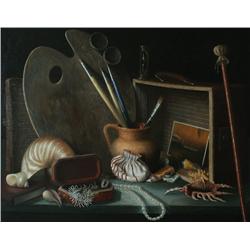 Stuart Morle (b.1960) STILL LIFE WITH PEARLS AND EXOTIC OBJECTS, 2011