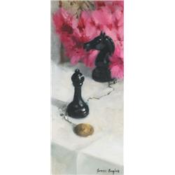 James English RHA (b.1946) CARNATIONS WITH CHESSMEN