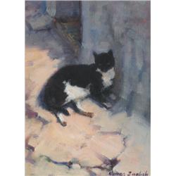 James English RHA (b.1946) THE HARBOUR CAT - RESTING