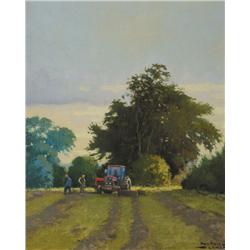 Padraig Lynch (b.1936) BALING THE HAY, ARDEE, 1994