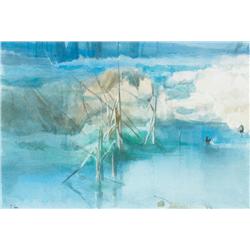 Tom Carr HRHA HRUA ARWS (1909-1999) ON THE LAGAN NEAR BARNETT'S PARK, MALONE ROAD, BELFAST