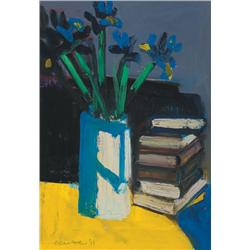 Brian Ballard RUA (b.1943) BOOKS AND IRISES, 2011