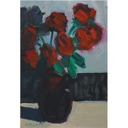 Brian Ballard RUA (b.1943) ROSES IN BROWN JUG, 2011