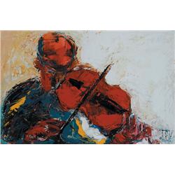John B. Vallely (b.1941) THE VIOLIN PLAYER