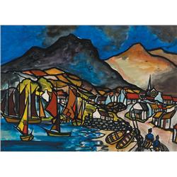 Markey Robinson (1918-1999) MENDING NETS