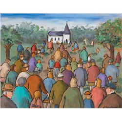 Gladys Maccabe HRUA ROI FRSA (b.1918) GOING TO MASS