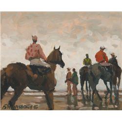 Desmond Hickey (1937-2007) RACE HORSES, LAYTOWN, 1993