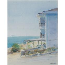 Thomas Ryan PPRHA (b.1929) THE HOTEL 'AQUA TWINS' AT KAS, ANTALYA, TURKEY, APRIL 1992