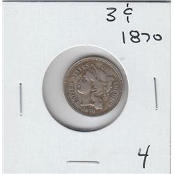 3 c CENT 1870 PLEASING APPEAL