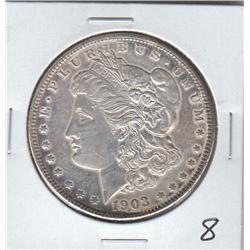 1903  MORGAN $1  BLUE GREEN TONE