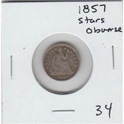 1857 SEATED HALF DIME STARS