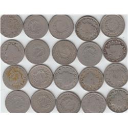 LOT OF 20 V LIBERTY NICKELS