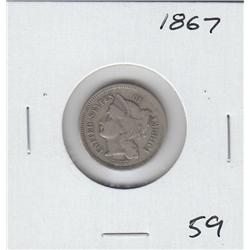 1867 3 CENT PIECE SHARP DETAILS