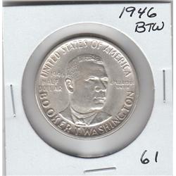 BOOKER T WASHINGTON 1946 SILVER HALF SHARP DETAILS