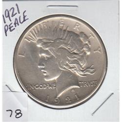 KEY DATE 1921 PEACE DOLLAR