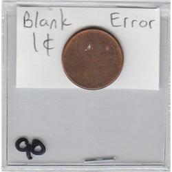 BLANK CENT PLANCHET ERROR