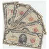 Image 1 : GROUP OF 5 $5 RED SEAL LEGAL TENDER 1963