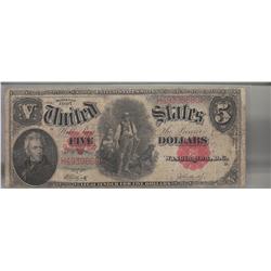 $5 1907 WOODCHOPPER TOUGHER SIGNITURES ELLIOTT/BURKE