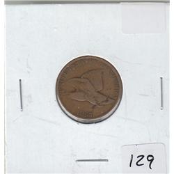 FLYING EAGLE CENT 1857 DETAILS IN FEATHER