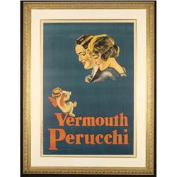 Vermouth Perucchi Vintage Spanish Liquor Poster Ortega