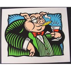 PIG Morris HERD ON Wall STREET Pop Art Stock Market