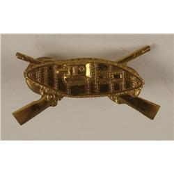 WWII ARMED FORCE INFANTRY GILT INSIGNIA UTICA NY--CRIMP